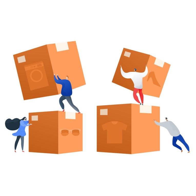 Vector illustration of business cooperation as a website asset