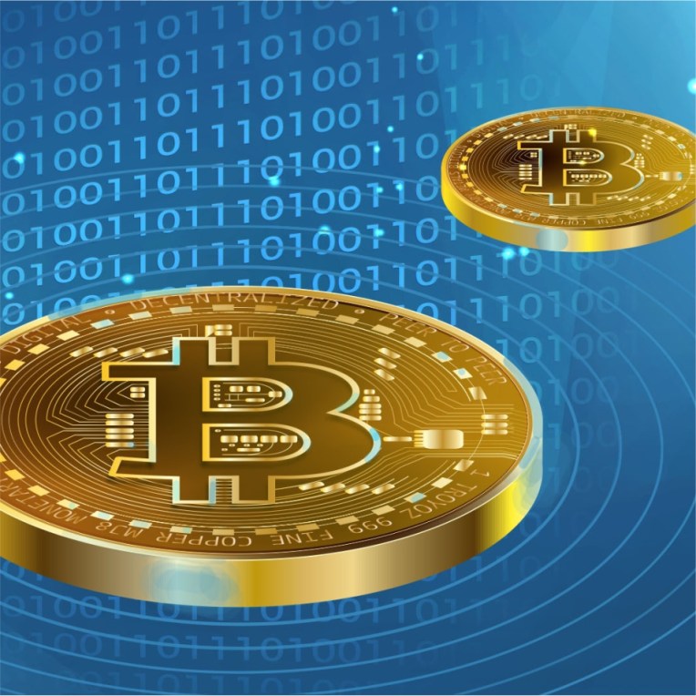Digital illustration of Bitcoin cryptocurrency