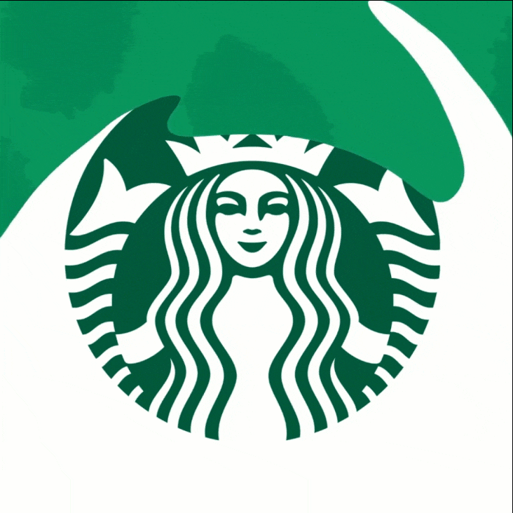 Liquid Starbucks logo animation with smooth fluid transformation